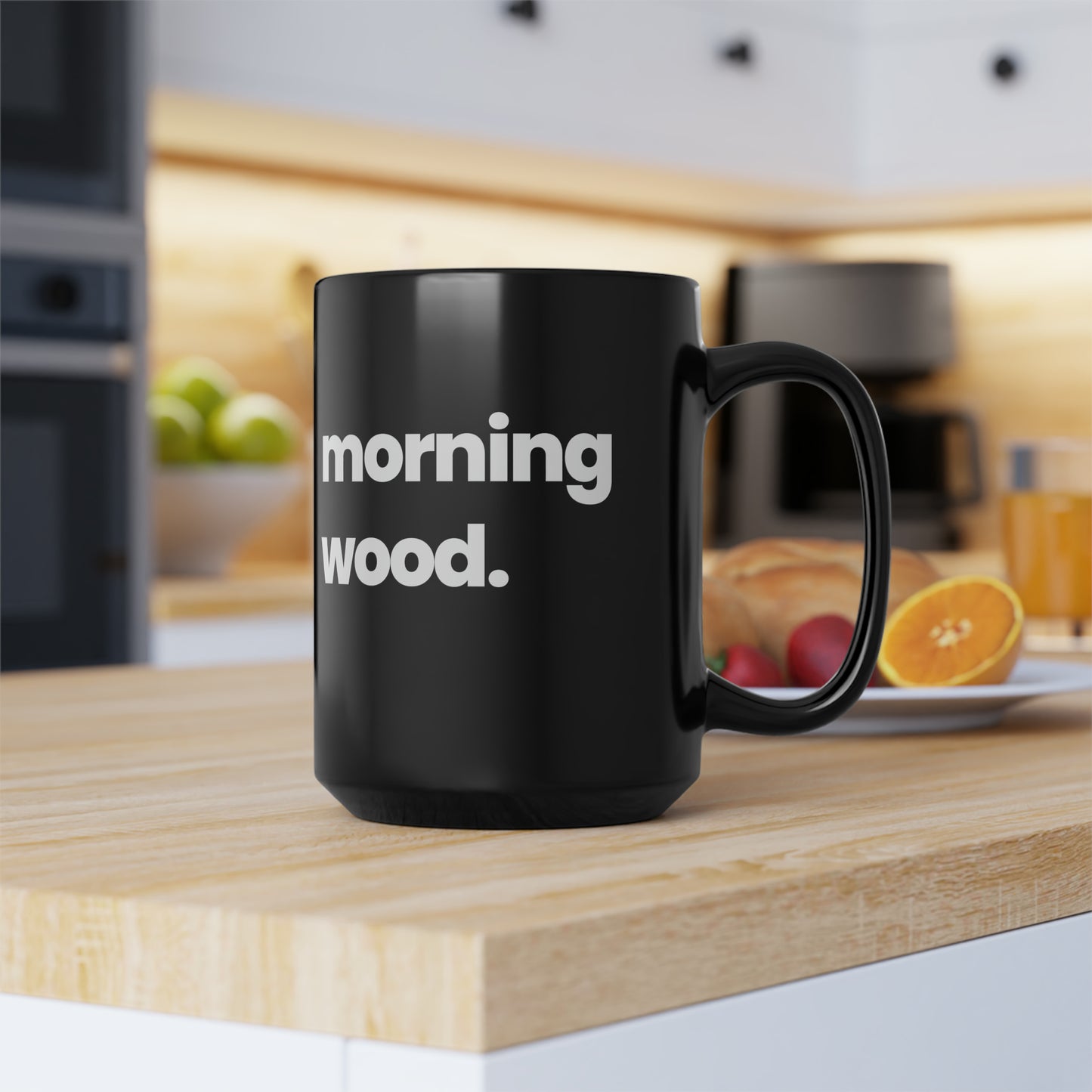 Morning Wood - Black Mug, 15oz